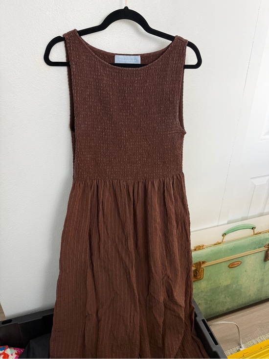 Hill House Dresses & Skirts - Sleeveless Brown Textured Maxi Dress